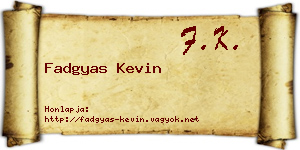 Fadgyas Kevin névjegykártya