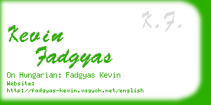 kevin fadgyas business card